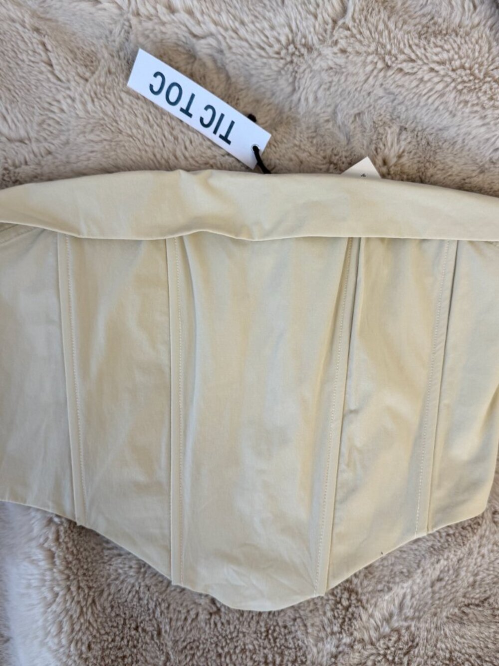 Tic Toc Cream Strapless Corset Top NWT | Bustier Tube Top | Size L